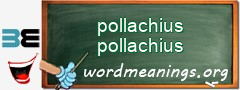 WordMeaning blackboard for pollachius pollachius